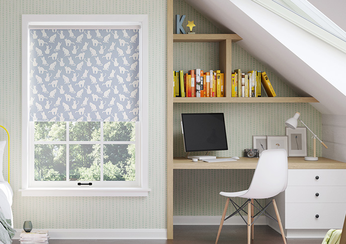 Curious Cats, Blue - Roller Blind - Image 3